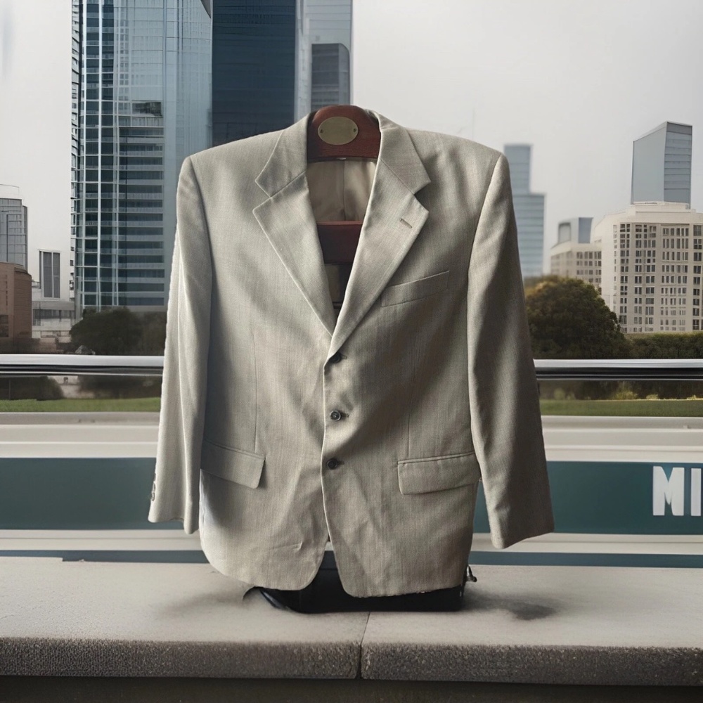Givenchy Blazer Men 42s Sports Coat Jacket Worsted Wool Monsieur Tan Beige 36